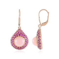 Pendientes en plata con Ópalo rosa