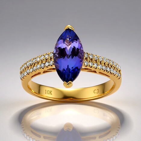 Anello in oro con Tanzanite AAA