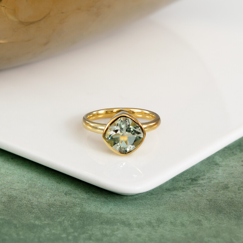 Grüner Amethyst-Silberring