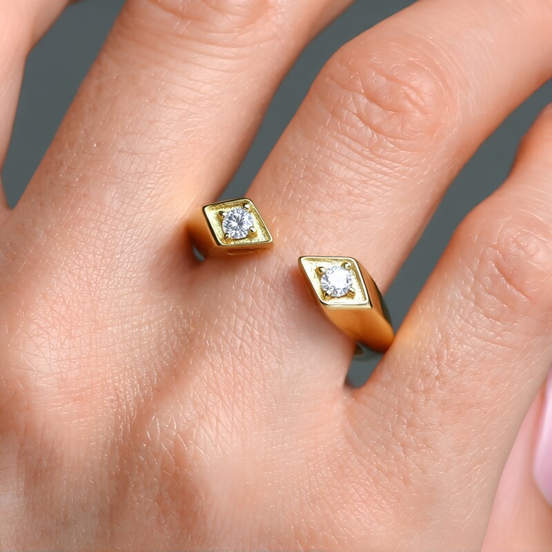 Gouden ring met I2 (H) Diamanten (de Melo)