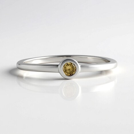 Anello in argento con Diamante Giallo I2