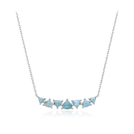 Zilveren halsketting met een larimar