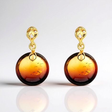 Orecchini in argento con Ambra Sunrise Baltica (dagen)