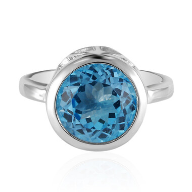 Anello in argento con Topazio Blu Svizzero (MONOSONO COLLECTION)