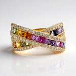 Anello in oro con Zaffiro Fancy (CIRARI)
