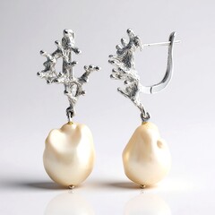 Orecchini in argento con Perla d'Acqua Dolce Bianca