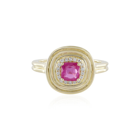 Bague en or et Saphir rose de Madagascar (de Melo)