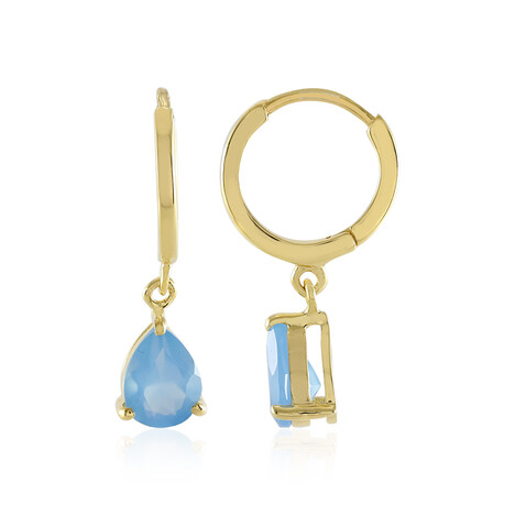 Blauer Onyx-Silberohrringe