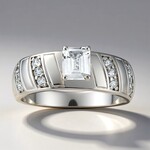 Anello in argento con Zaffiro Bianco