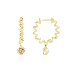 Zilveren oorbellen met I2 Champagne Diamanten