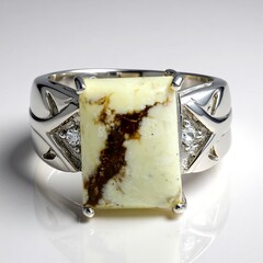 Anello in argento con Magnesite