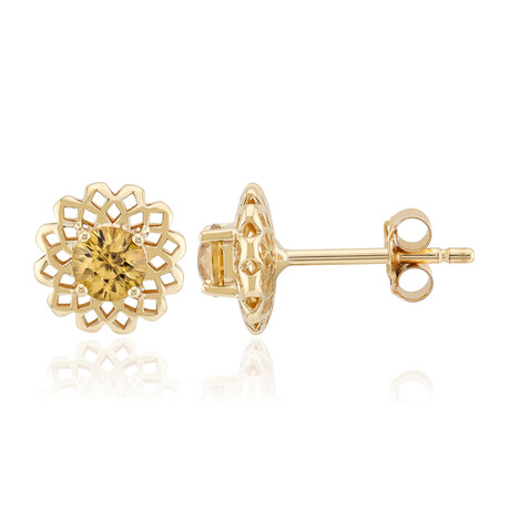 Boucles d'oreilles en or et Zircon jaune (Ornaments by de Melo)