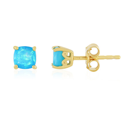 Äthiopischer Blauer Opal-Silberohrringe (Gems en Vogue)