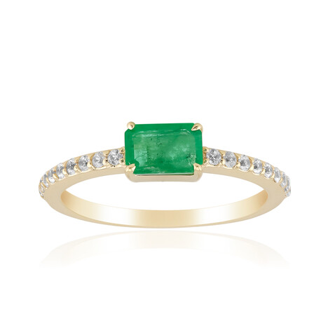 Bague en or et Emeraude de Zambie