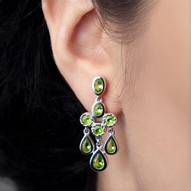 Peridot Silver Earrings
