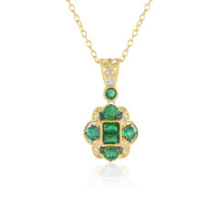 Zambian Emerald Silver Necklace (Gems en Vogue)
