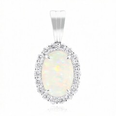 9K Brazilian White Opal Gold Pendant