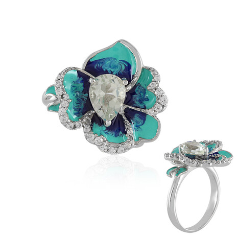 Bague en argent et Améthyste verte