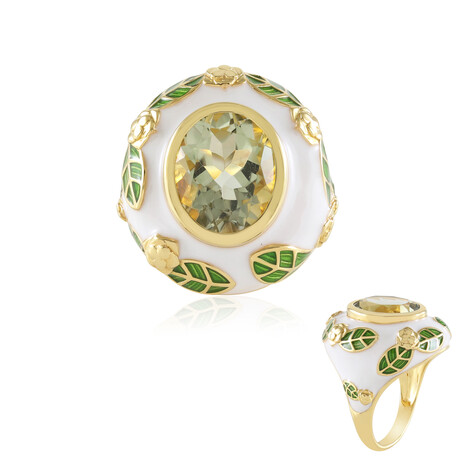 Anello in argento con Ametista Verde (Adela Silber)