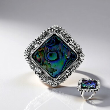 Anillo en plata con Concha de Abalone (Art of Nature)