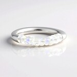 Anello in argento con Pietra di Luna Arcobaleno (MONOSONO COLLECTION)