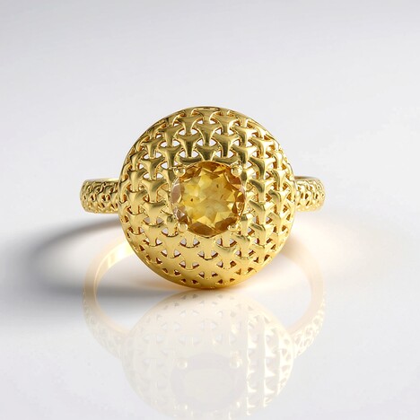 Anello in argento con Citrino (MONOSONO COLLECTION)