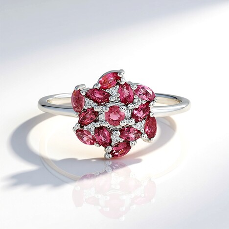 Anello in argento con Tormalina Rosa Brasiliana