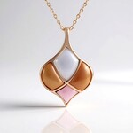 Collana in argento con Pietra di Luna Bianca (KM by Juwelo)