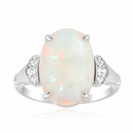 Bague en or et Opale blanche du Brésil