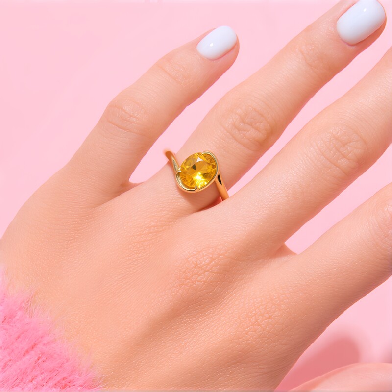 9K Golden Beryl Gold Ring