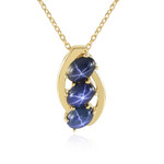 Zilveren halsketting met blauwe ster saffieren