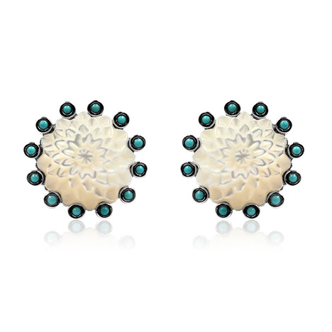 Perlmutt-Silberohrringe (Anne Bever)