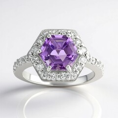 Anello in argento con Ametista