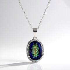 Collana in argento con Quarzo Mistico Blu