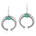 Grüner Türkis-Silberohrringe (Desert Chic)