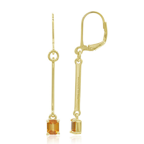 Oranger Saphir-Silberohrringe (MONOSONO COLLECTION)