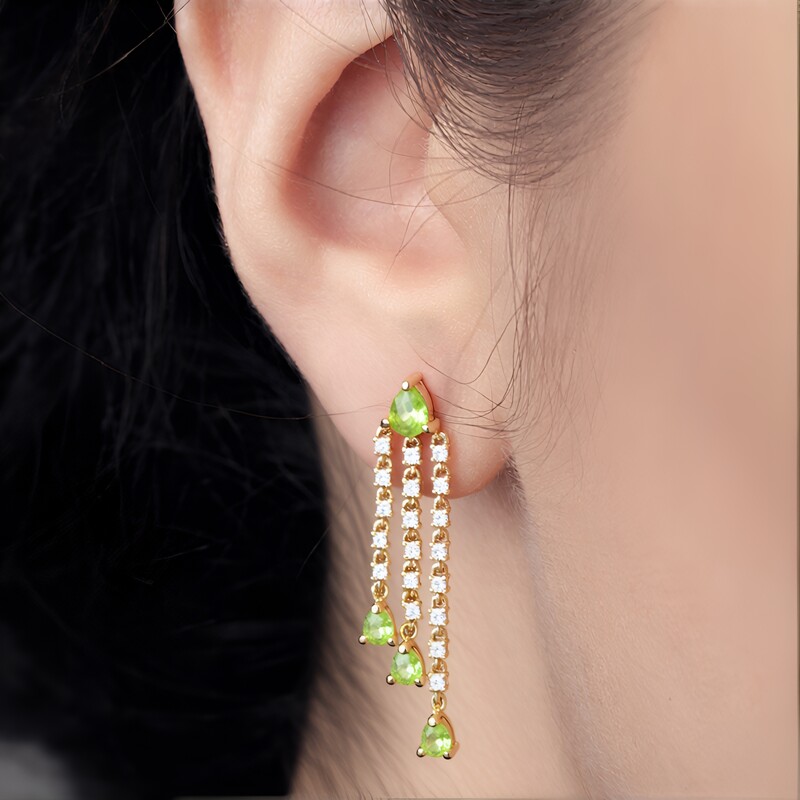 Zilveren oorbellen met peridoots