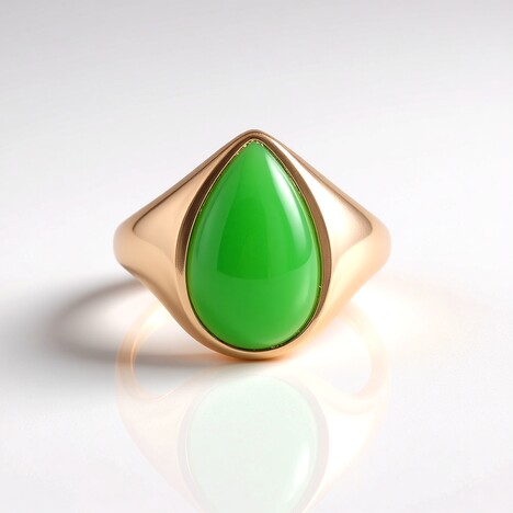 Anello in argento con Calcedonio Verde