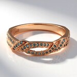 Anello placcato in oro con Diamante Fancy