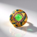 Anello in argento con Calcedonio Verde (Adela Silber)