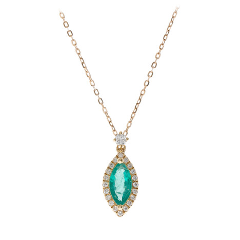 10K AAA Zambian Emerald Gold Necklace
