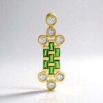 Ciondolo in argento con Diopside Russo (Adela Silber)