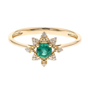 Gouden ring met een AAA Zambia smaragd