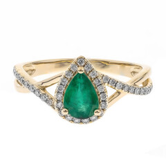 Anillo en oro con Esmeralda de Zambia AAA