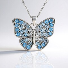 Collana in argento con Topazio Blu Svizzero
