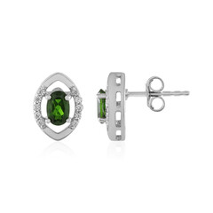 Boucles d'oreilles en argent et Diopside de Russie
