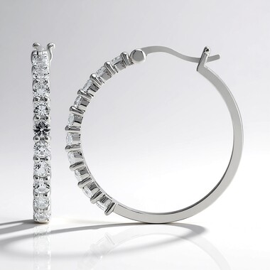 Boucles d'oreilles en argent et Topaze blanche