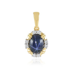 Blue Star Sapphire Silver Pendant