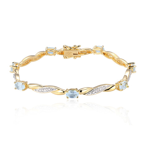 Bracelet en laiton et Topaze bleu ciel (Juwelo Style)