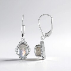 Orecchini in argento con Labradorite rosa Maniry